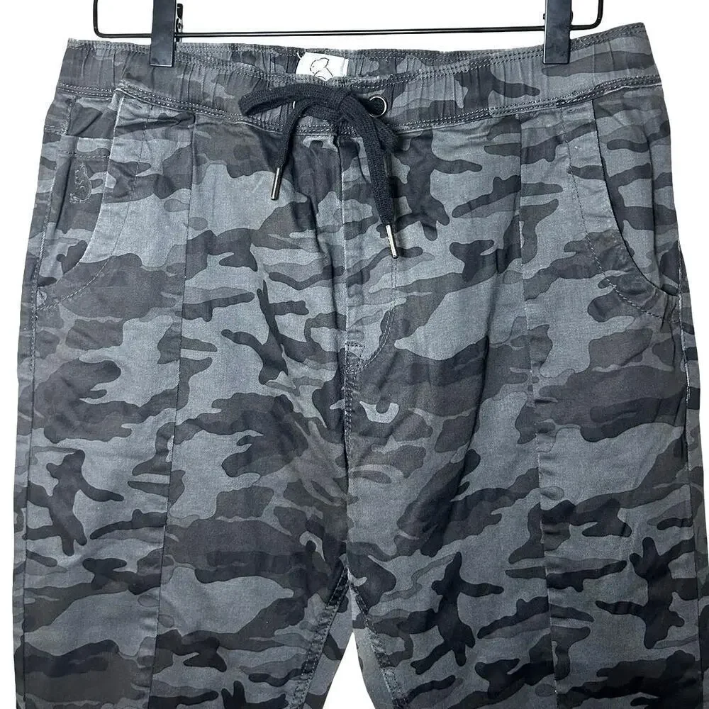 NWT Kuwalla Tee Men’s Camo Pintuck Trouser Joggers Black/Gray Size Large